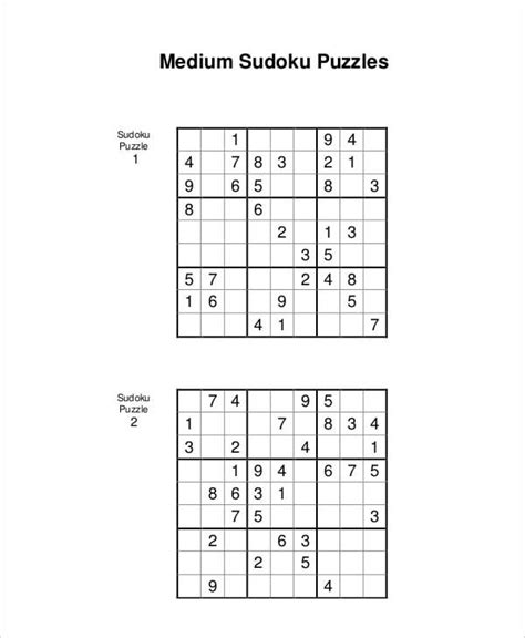 Sudoku Medium Printable Pdf Printable World Holiday