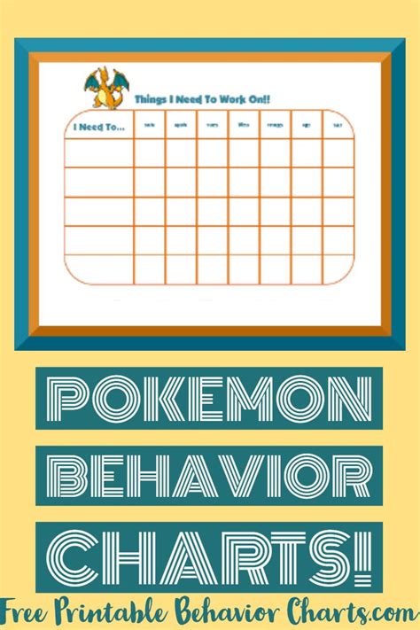 Pokemon Behavior Charts Behavior Chart Printable