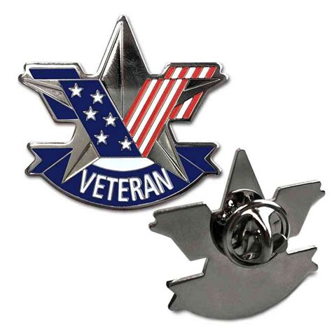 Us Veteran Stars And Stripes Hatlapel Pin