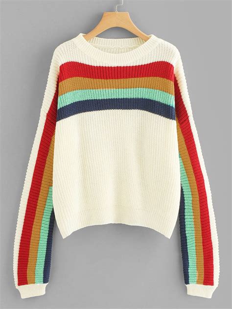 Rainbow Striped Sweater In 2020