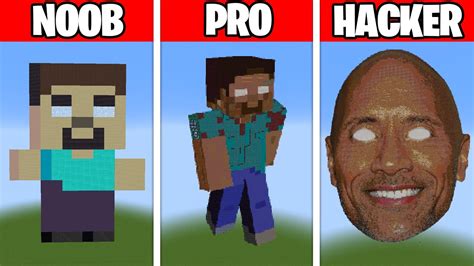 Noob Vs Pro Vs Hacker Minecraft Pixel Art Herobrine Youtube