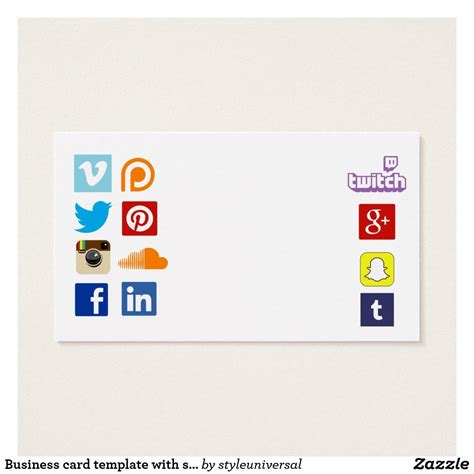 Free Business Card Template With Social Media Icons Printable Templates
