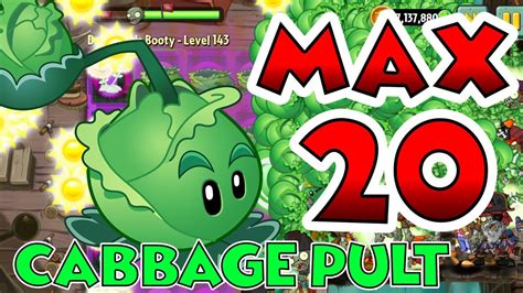 Plants Vs Zombies 2 Max Level Up Cabbage Pult Level 20 Maximum