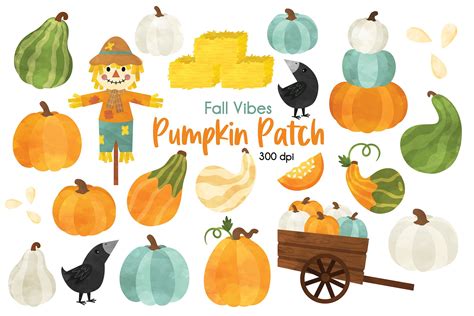 Pumpkin Patch Clipart Bundle Illustrations ~ Creative Market