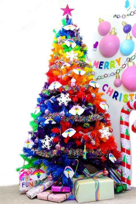 Rainbow Decorated Christmas Tree