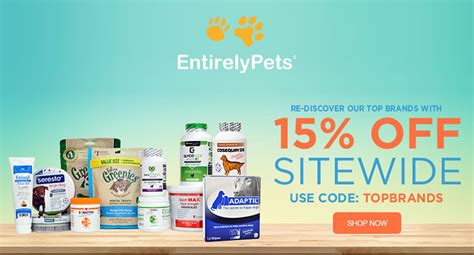 Save on pet supplies, pet medications, and pet meds. Avail 15% off sitewide on EntirelyPets. So use Entirely ...