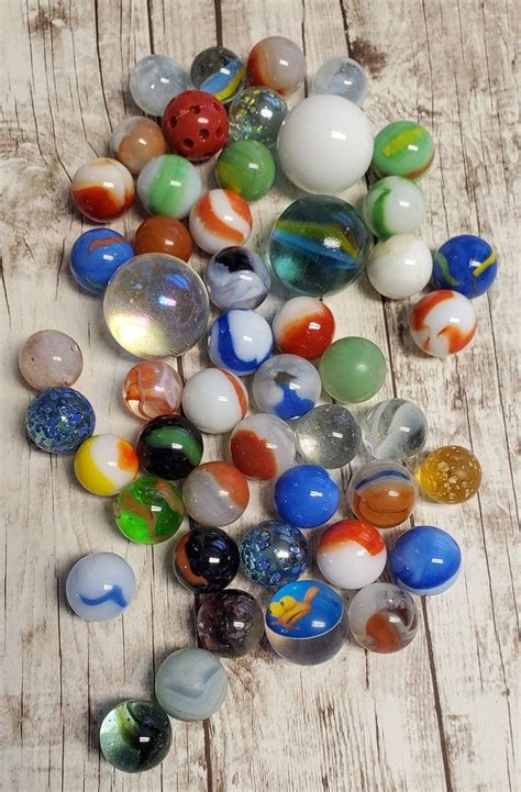 Lot Of 50 Marbles Glass Marbles Decorative Marbles Craft Marbles Toys And Games Collectible