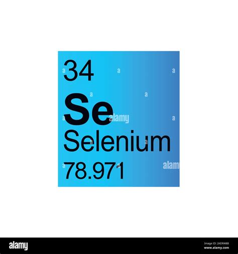 Selenium Chemical Element Of Mendeleev Periodic Table On Blue