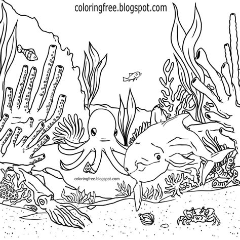 Sea Dinosaur Drawing For Children Ocean Coloring Pages | Printable Coloring Pages