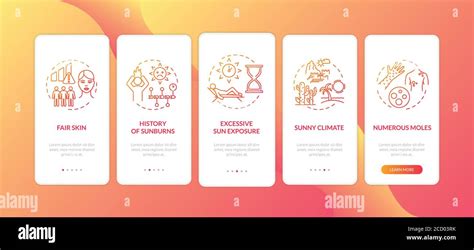 Skin Cancer Risk Factors Onboarding Mobile App Page Screen With