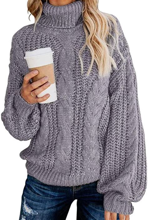 Chase Secret Womens Turtle Cowl Neck Solid Color Soft Comfy Cable Knit