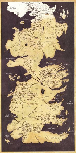 Fan Art Poster Game Of Thrones Map Of The Seven Kingdoms Westeros