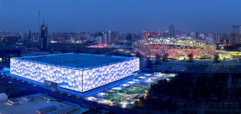 Beijings Aquatic Centre The Cube Transformed Into A Multi Coloured