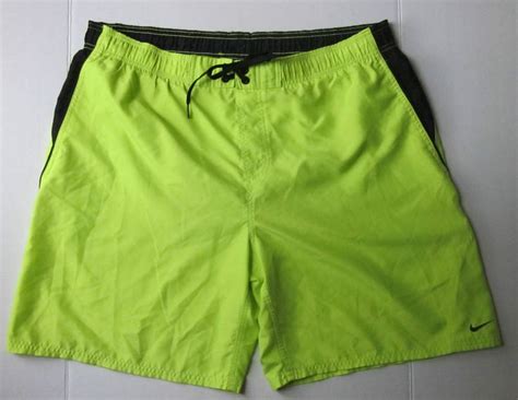 Nike Mens Neon Yellow Black Drawstring Pockets Swim Shorts Xl Xlarge