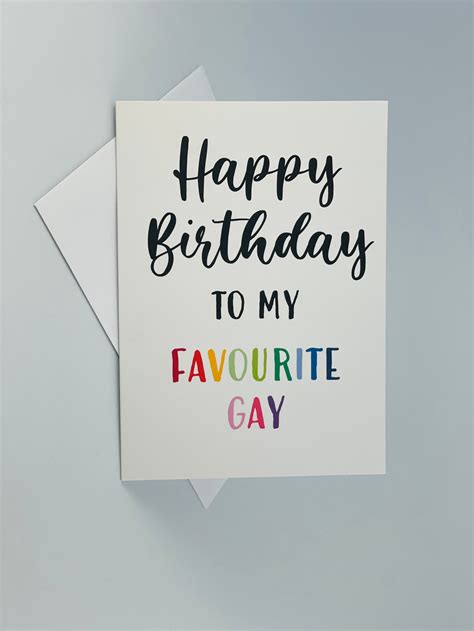 Happy Birthday To My Favourite Gay Gay Card Greetings Card Etsy
