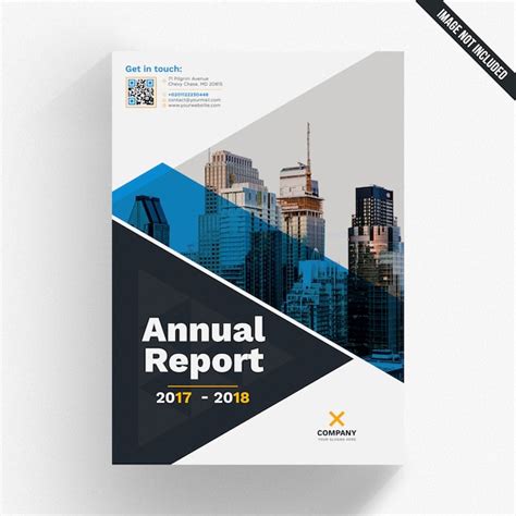 Premium Psd Blue Annual Report Cover Template