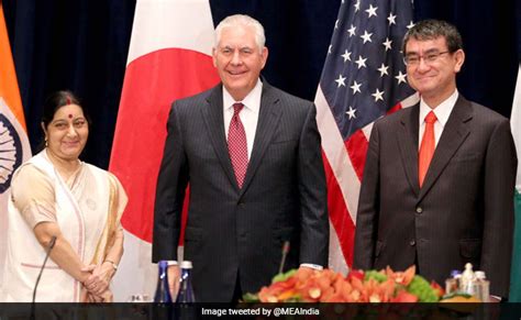 Sushma Swaraj Holds Trilateral Talks With Us Japan Counterparts