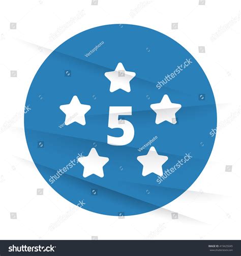 White Five Star Icon Label On Stock Vector Royalty Free 419425045