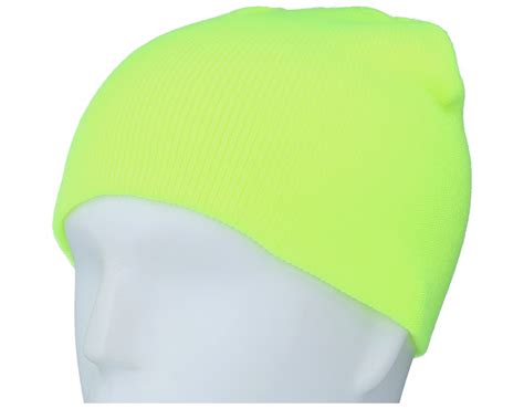 Knitted Fluorescent Yellow Traditional Beanie Beanie Basic Beanies