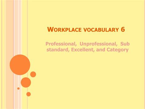 Ppt Workplace Vocabulary 6 Powerpoint Presentation Free Download
