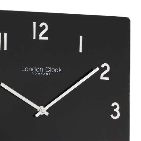 Elegant Square Glass Black Wall Clock Australia Purely Wall Clocks