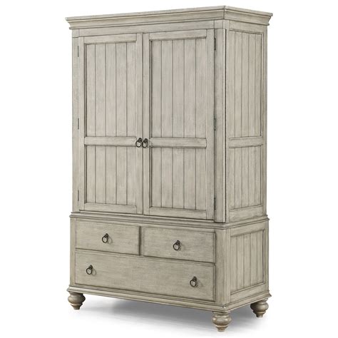 Flexsteel Wynwood Collection Plymouth Relaxed Vintage Armoire With Felt
