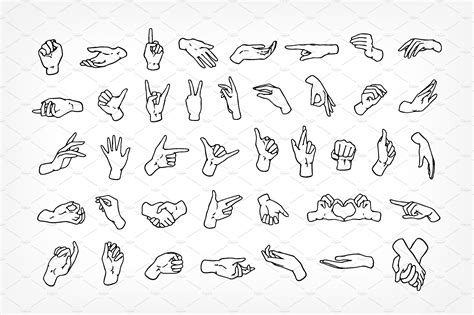 Different Hand Gestures Body Language Vector Communication Hand