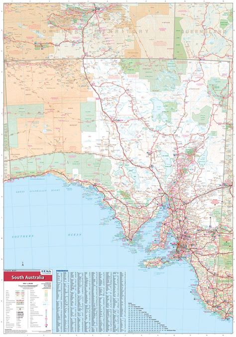 South Australia Sa State Laminated Wall Map Hema