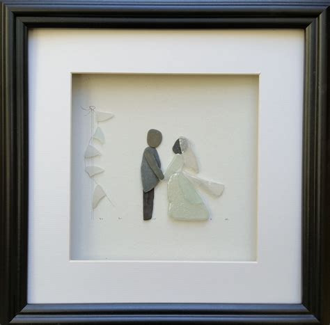 Wedding Ideas. Bride & Groom Wedding Day Portraits Sea Glass Pebble Art ...