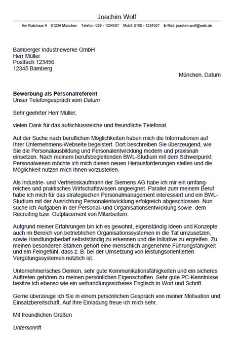 Bewerbung > bewerbungsvorlagen > betreuungskraft dieses muster bewerbungsschreiben als wohnbegleiter(in) behindertenbetreuung ist wie alle anderen muster bewerbungsvorlagen nur als beispiel gedacht. Bewerbung Personalreferenten (Berufseinsteiger) Muster-Vorlage