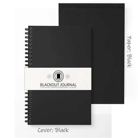 Blackout Journal Black Paper Journal Etsy