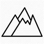 Mountain Icon Mountains Cliff Landscape Icons Line