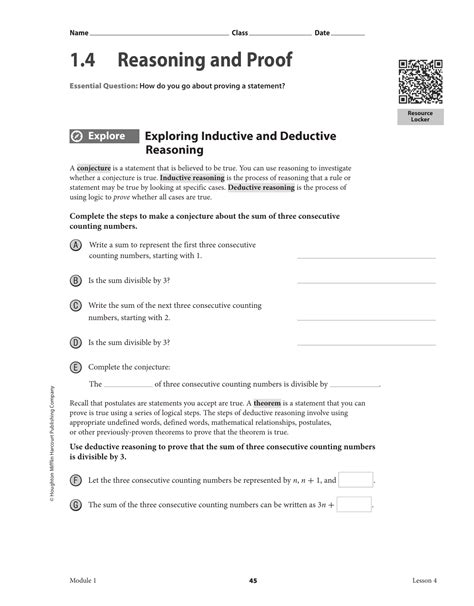Inductive And Deductive Reasoning Worksheet