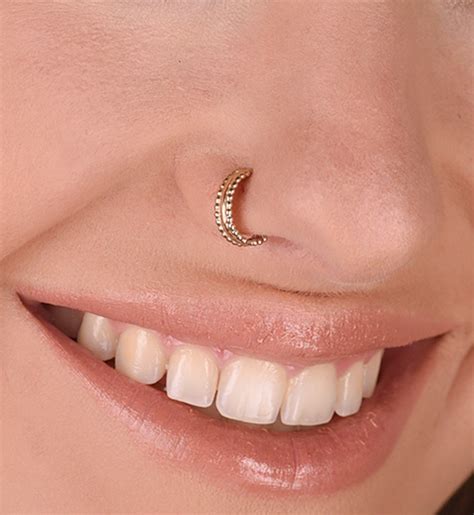 Plain Nose Ring 14k Solid Gold Nose Ring Nose Cuff Gold Etsy