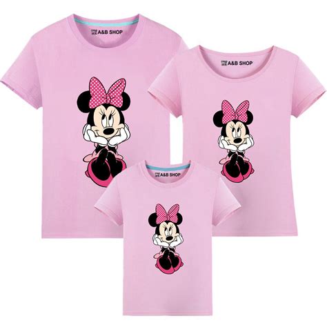 Camiseta Disney Minnie Mouse Lazo Rosa Igual Madre E Hija Un Regalo