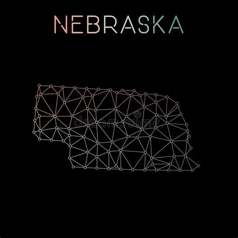 Mapa De Rede De Nebraska Ilustração Do Vetor Ilustração De América