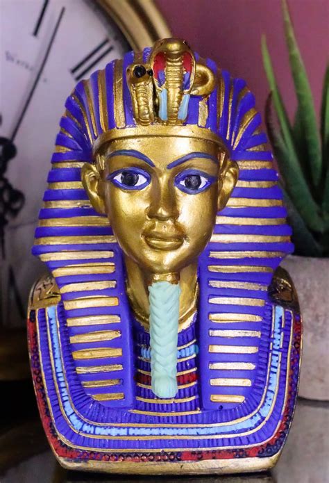 Ebros Golden Cobra And Vulture Mask Of Pharaoh Egyptian King Tut Bust