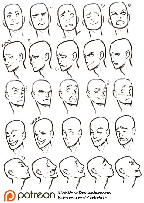 Facial Expressions Reference Sheet Kibbitzer On Patreon Drawings