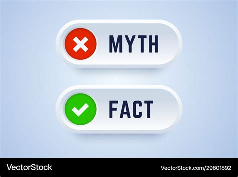 Myth And Fact Buttons In 3d Style Royalty Free Vector Image