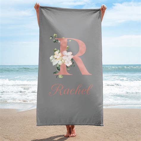 Personalised Towel Monogram Beach Towel Custom Bridesmaid Etsy