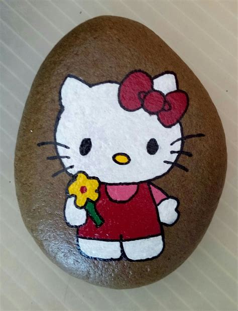 Hello Kitty Painted Rock Painted Rocks Rock Painting Designs