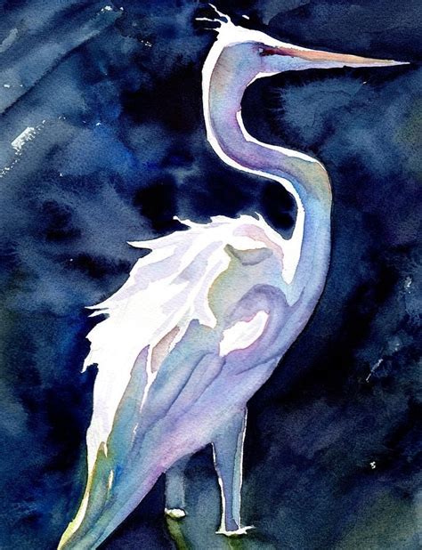 White Heron Morning Study By Kari Kryder Art Art Prints