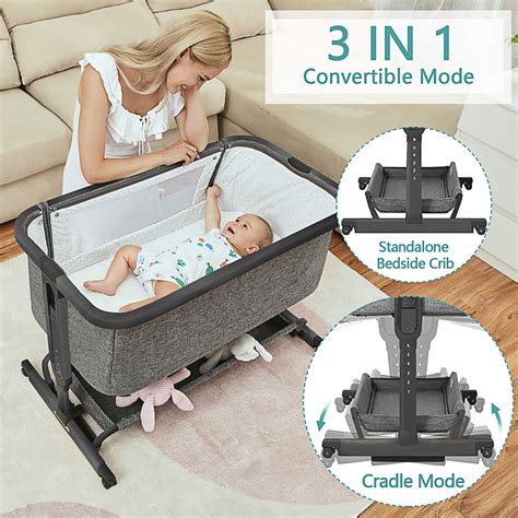 3 In 1 Baby Bassinetsamke Bedside Sleeper For Baby Baby Crib With