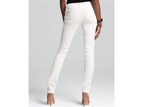 Lyst J Brand Low Rise Skinny Corduroy Pants In Vintage Starship In White