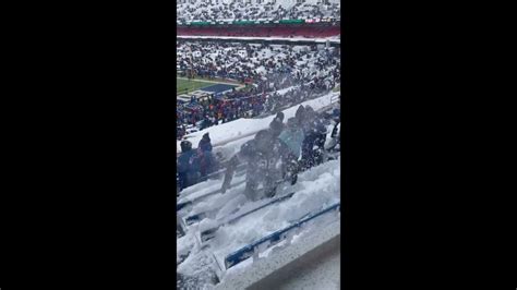 Bills Fan Flings Snow Out Of Seats Ahead Of Game Youtube