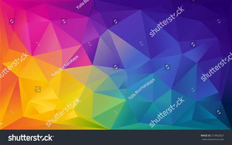 Abstract Rainbow Background Consisting Colored Triangles Stock Vector