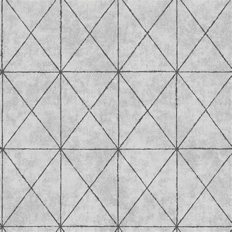 A Street Prints Intersection Silver Geometric Silver Wallpaper Sample