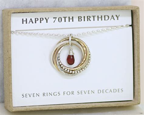 70th Birthday T For Her 70th Birthday Necklace Etsy