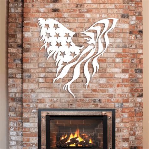 Eagle American Flag Metal Wall Decor 2 Kands Design Elements