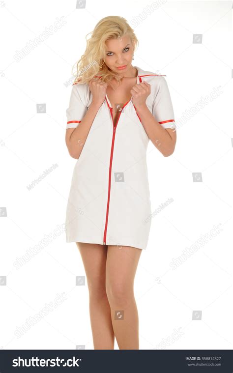 Beautiful Blonde Nurse Wearing White Dress Stock Photo Shutterstock